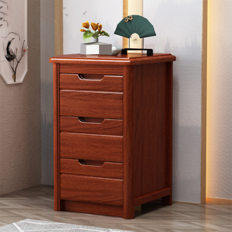 27 Inch H Nightstand Modern Solid Wood 3-Drawer Night Table in Brown