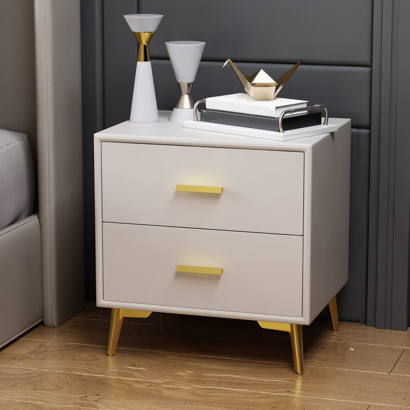 Imitation Wood Night Table Modern Drawer Storage Legs Included Nightstand