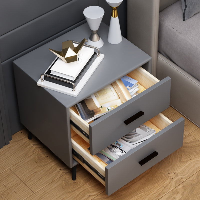 Imitation Wood Night Table Modern Drawer Storage Legs Included Nightstand