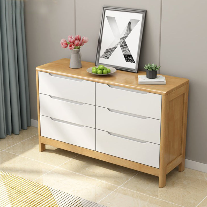 16" W Storage Chest Rubber Wood Storage Chest Dresser with Drawers