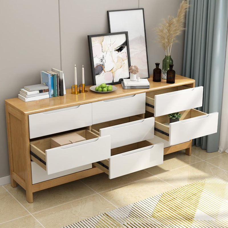 16" W Storage Chest Rubber Wood Storage Chest Dresser with Drawers