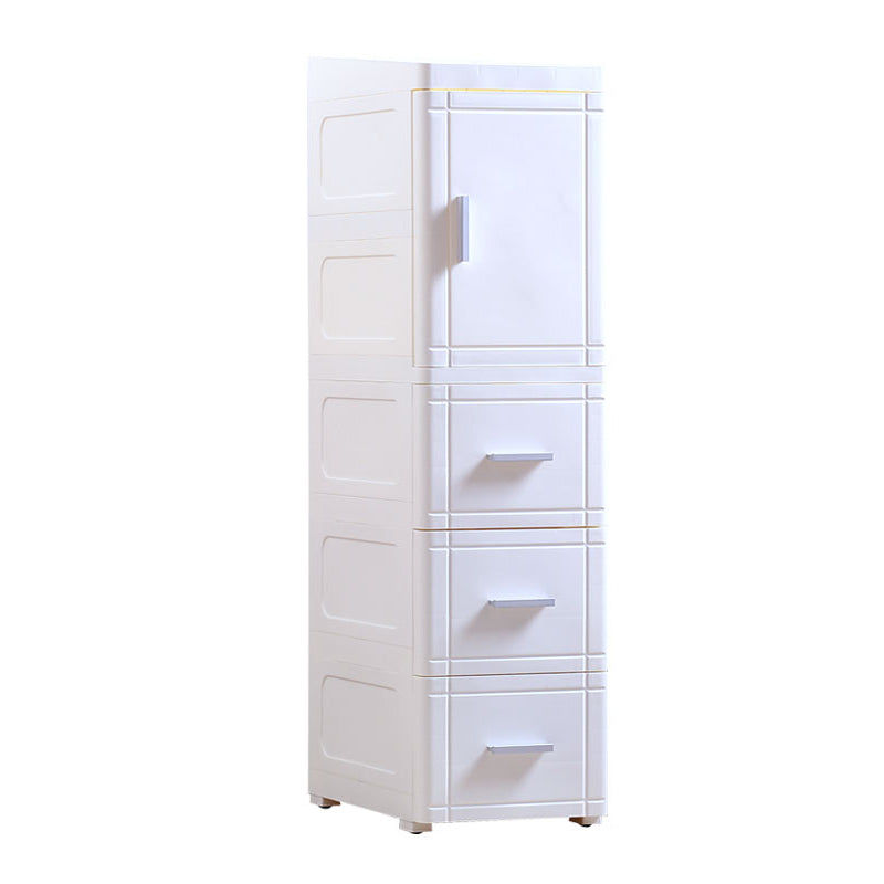 37.4" H Nightstand Plastic Night Table  with 1 Door and 2/3-Drawer