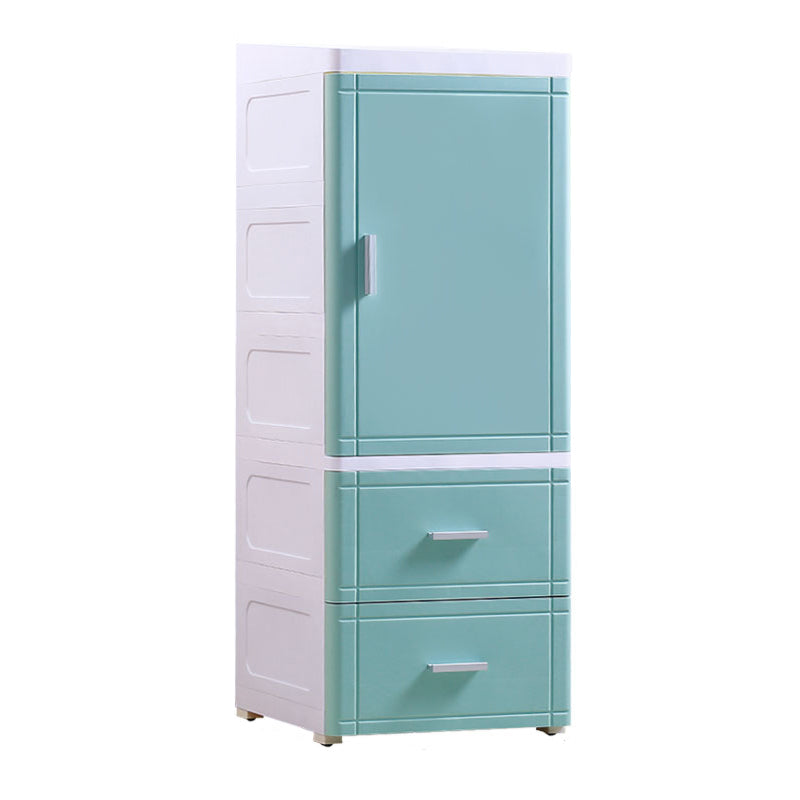 37.4" H Nightstand Plastic Night Table  with 1 Door and 2/3-Drawer