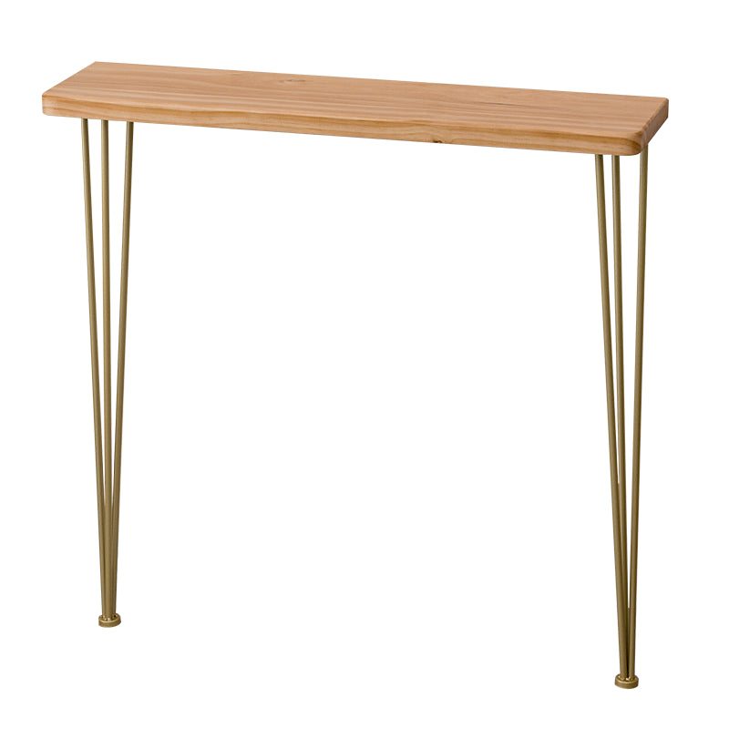 Mid-Century Modern Sofa Table 31.5" H Solid Wood Top Console Table with Metal  Legs