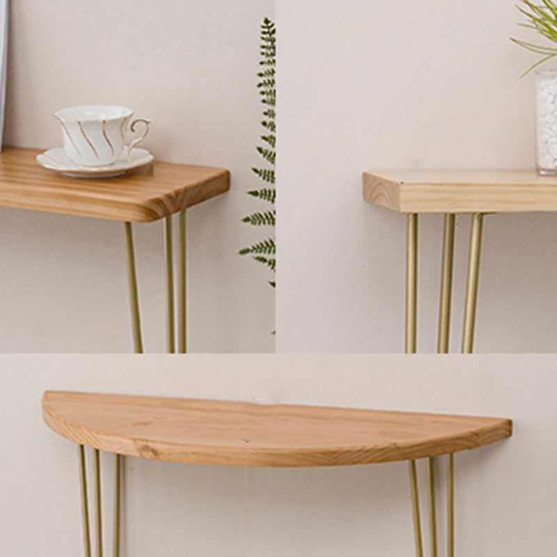 Mid-Century Modern Sofa Table 31.5" H Solid Wood Top Console Table with Metal  Legs