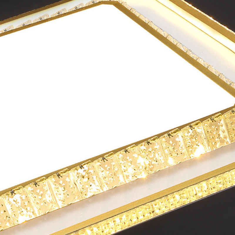 Contemporary Crystal Ceiling Light Multi-Layer LED Flush Mount Light for Living Room