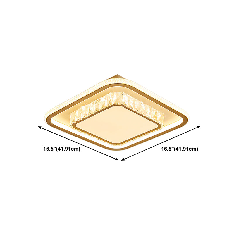 Contemporary Crystal Ceiling Light Multi-Layer LED Flush Mount Light for Living Room