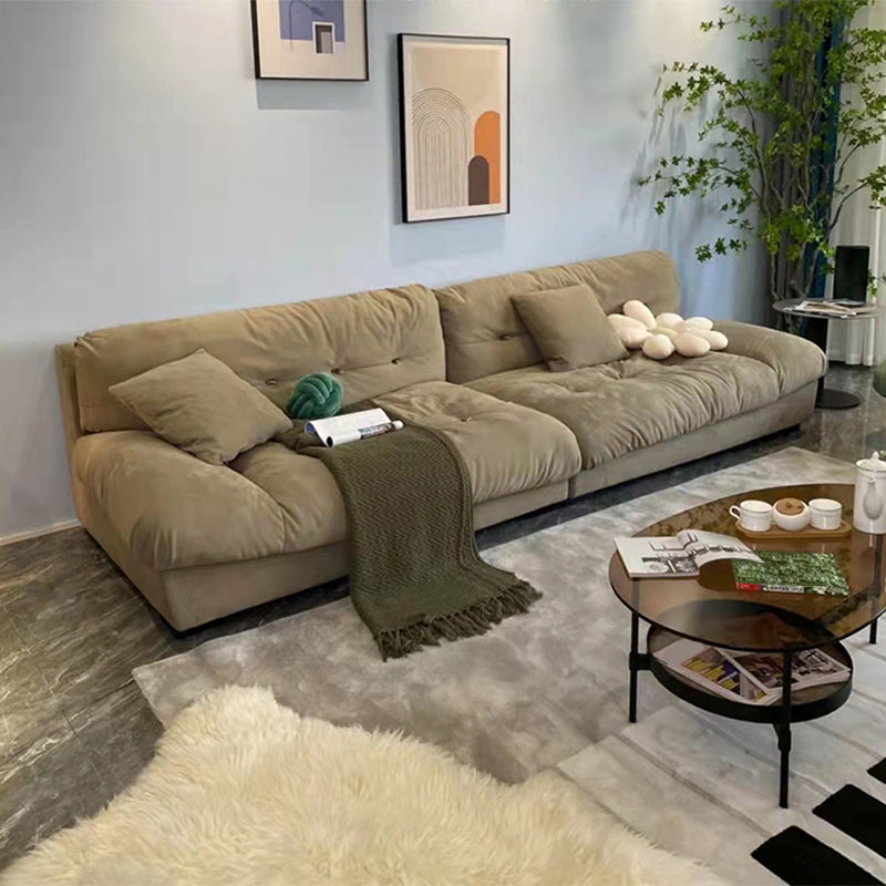 Contemporary Armless Settee Tufted Split-Back Living Room Sofa