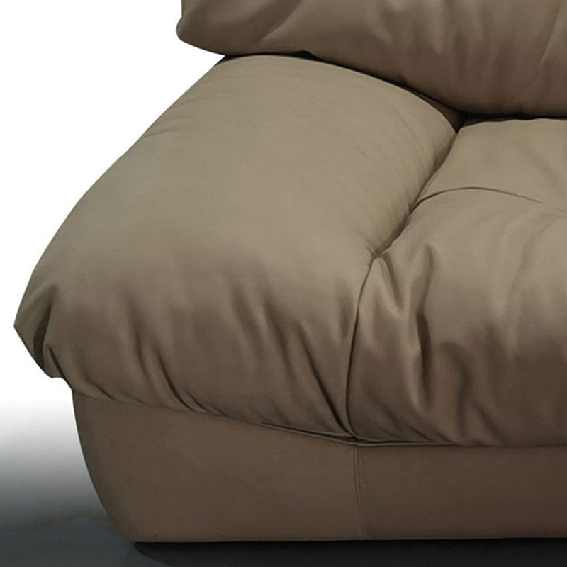 Contemporary Armless Settee Tufted Split-Back Living Room Sofa