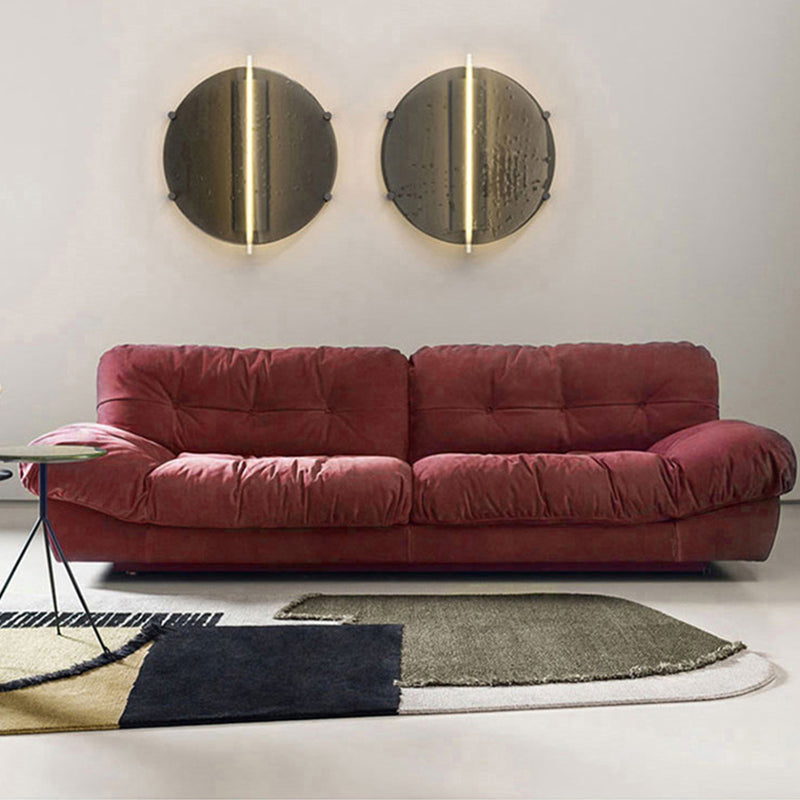 Contemporary Armless Settee Tufted Split-Back Living Room Sofa