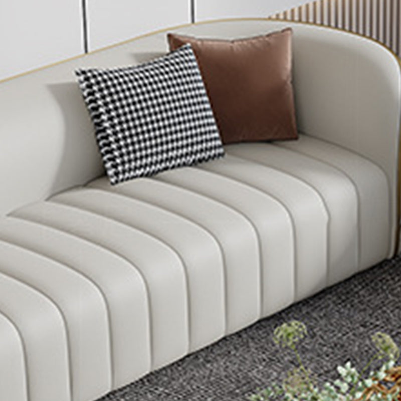 Modern Style Leather Sofa Living Room Tuxedo Arm Sofa Tight Back Seating