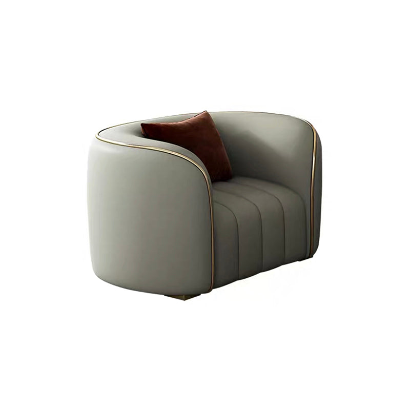 Modern Style Leather Sofa Living Room Tuxedo Arm Sofa Tight Back Seating