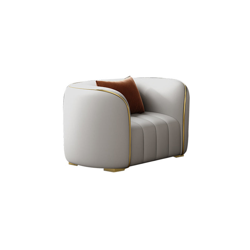 Modern Style Leather Sofa Living Room Tuxedo Arm Sofa Tight Back Seating