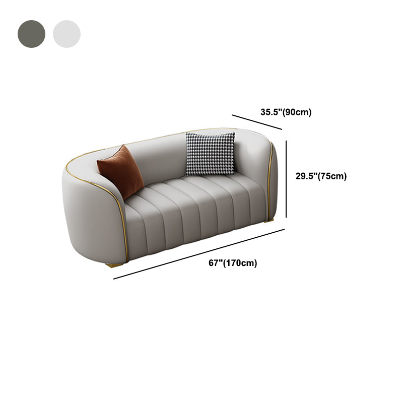 Modern Style Leather Sofa Living Room Tuxedo Arm Sofa Tight Back Seating