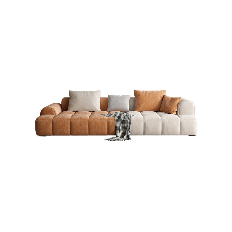 Modern Style Sofa Suede Material Embedded Armrest Cushion Back Sofa Bed