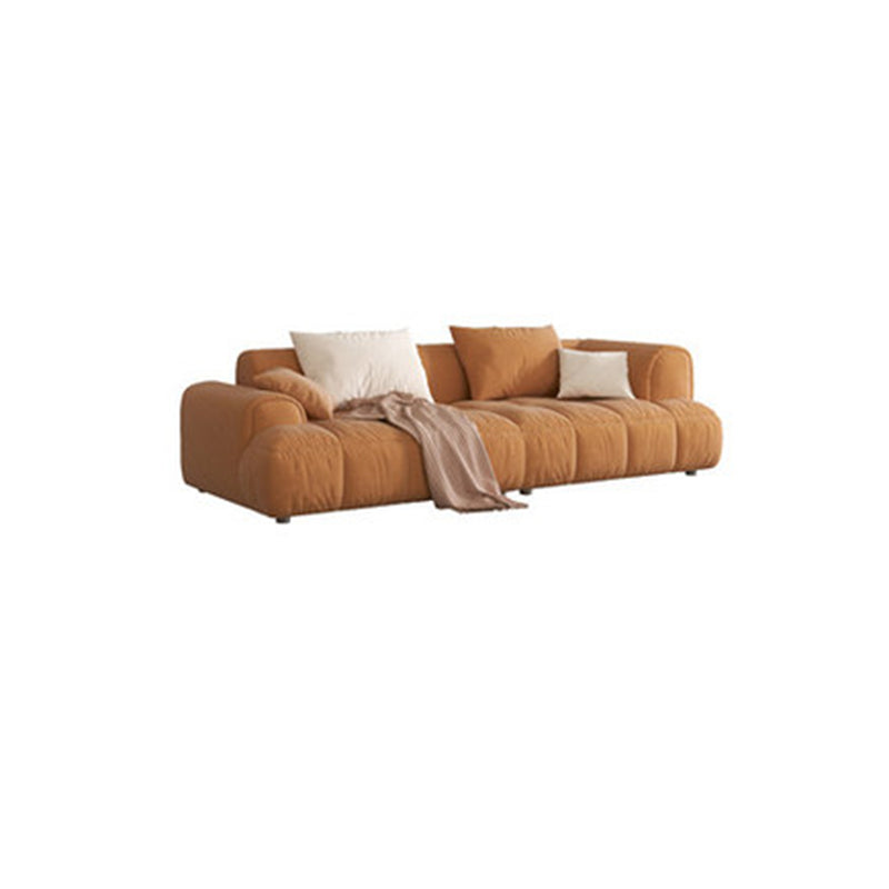 Modern Style Sofa Embedded Armrest Cushion Back Flannelette Material Sofa Bed