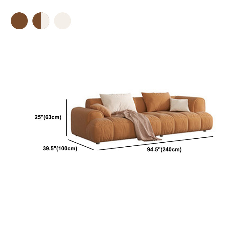 Modern Style Sofa Embedded Armrest Cushion Back Flannelette Material Sofa Bed