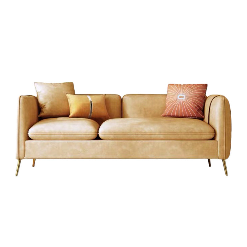 Contemporary 28.3" H Faux Leather Tuxedo Arm Sofa For Living Room