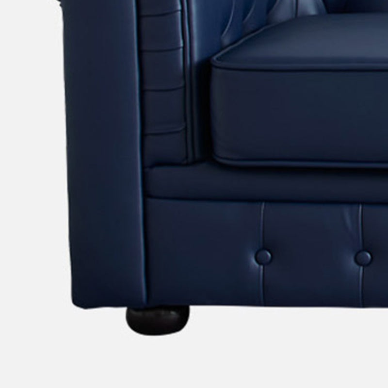 27.6" H Faux Leather Rolled Arm Chesterfield Sofa For Living Room