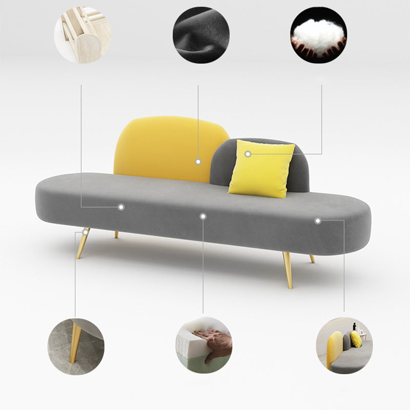 Modern Armless Sofa 30.70" Wide Velvet  Standard Sofa for Living Room