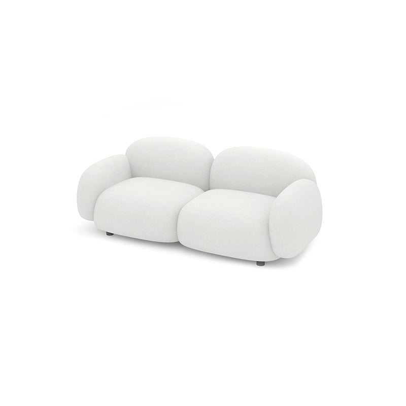 27.5" H Modern Faux Leather/wool Square Arm Sofa For Living Room