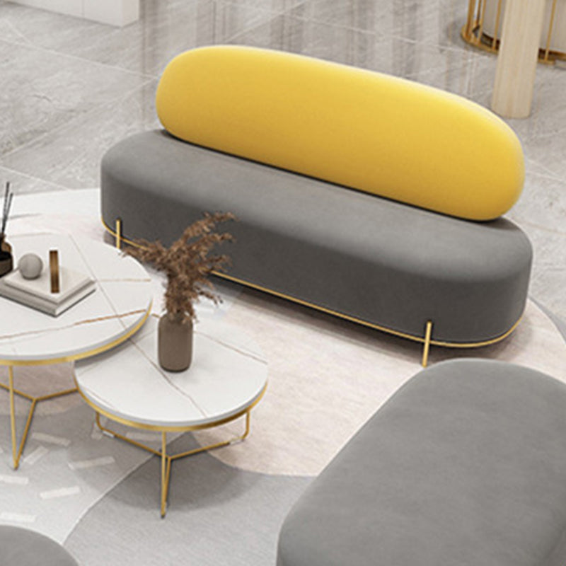 Armless Contemporary Sofa Velvet Tight Back for Apartment Sofa