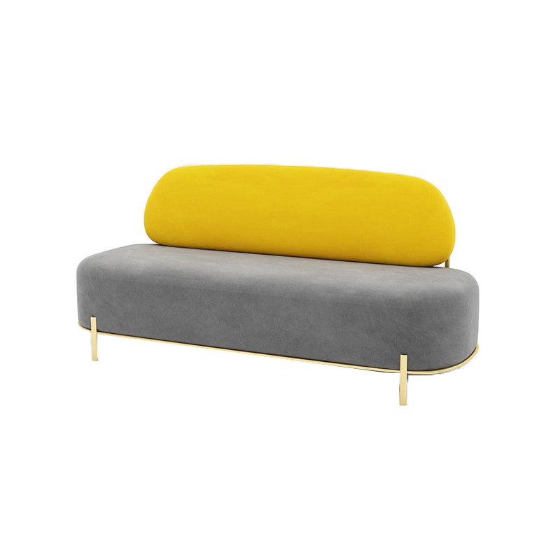 Armless Contemporary Sofa Velvet Tight Back for Apartment Sofa