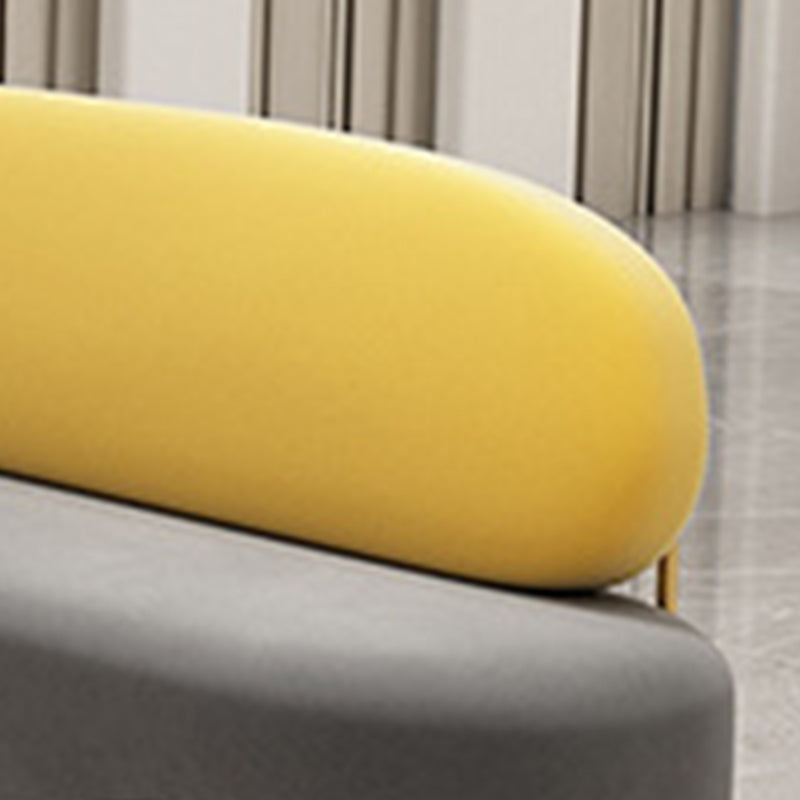 Armless Contemporary Sofa Velvet Tight Back for Apartment Sofa