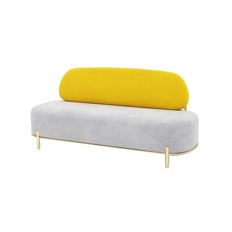 Armless Contemporary Sofa Velvet Tight Back for Apartment Sofa