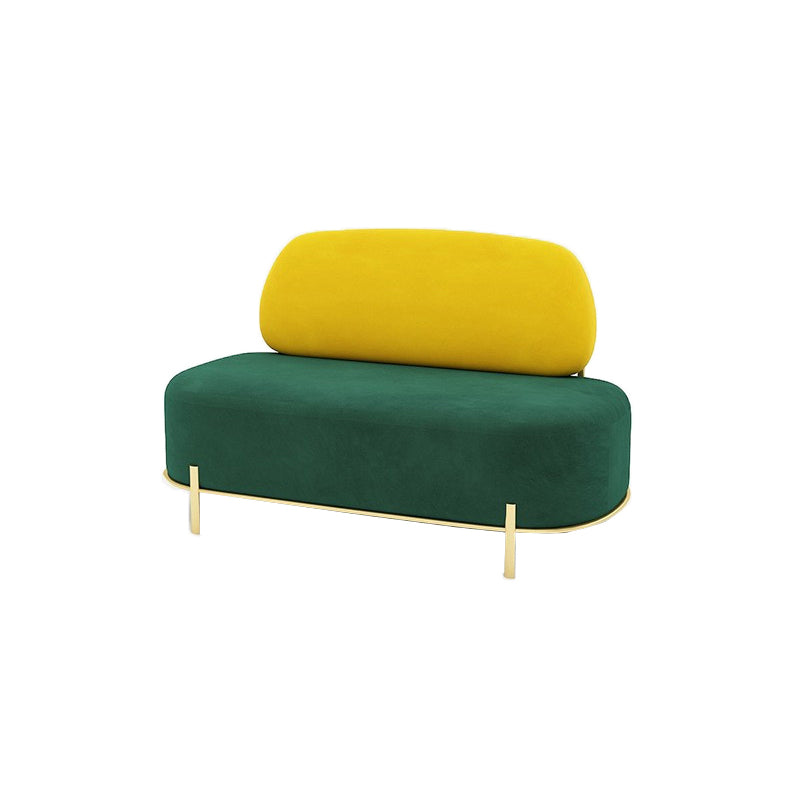 Armless Contemporary Sofa Velvet Tight Back for Apartment Sofa