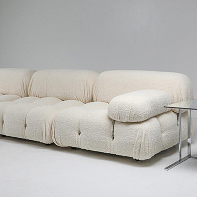 Modern Style Lamb Velvet Sofa Low Back Grey/white/orange/blue Sofa bed