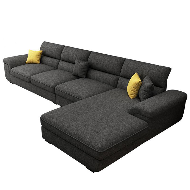 Contemporary Fabric 4-seat Sectionals 126" Pillow Top Arm Sectionals