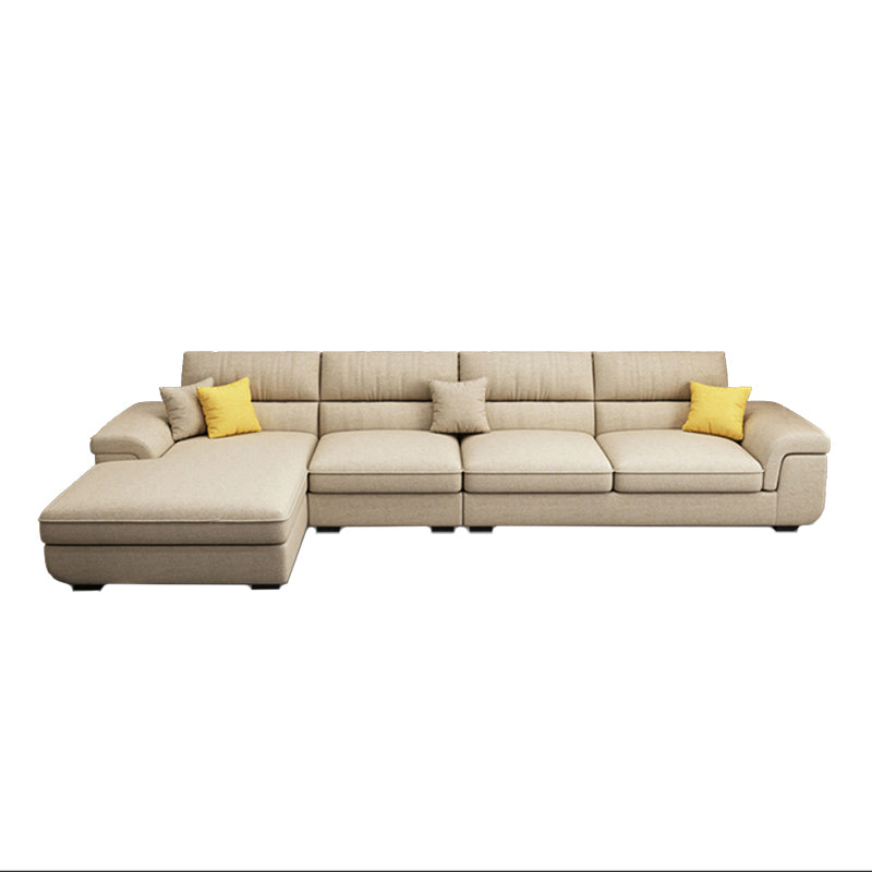 Contemporary Fabric 4-seat Sectionals 126" Pillow Top Arm Sectionals