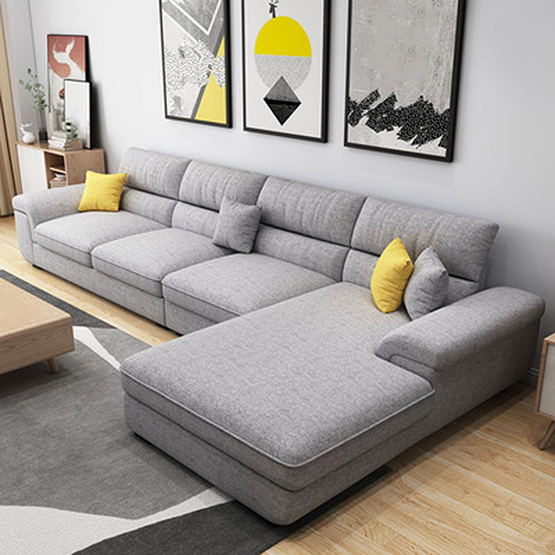 Contemporary Fabric 4-seat Sectionals 126" Pillow Top Arm Sectionals