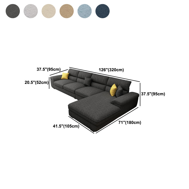 Contemporary Fabric 4-seat Sectionals 126" Pillow Top Arm Sectionals