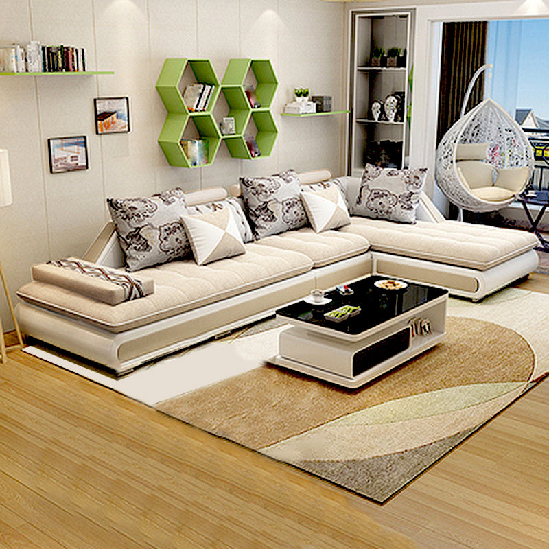 129.13 Inches Long Velvet Sectional Modern Sectional for Living Room