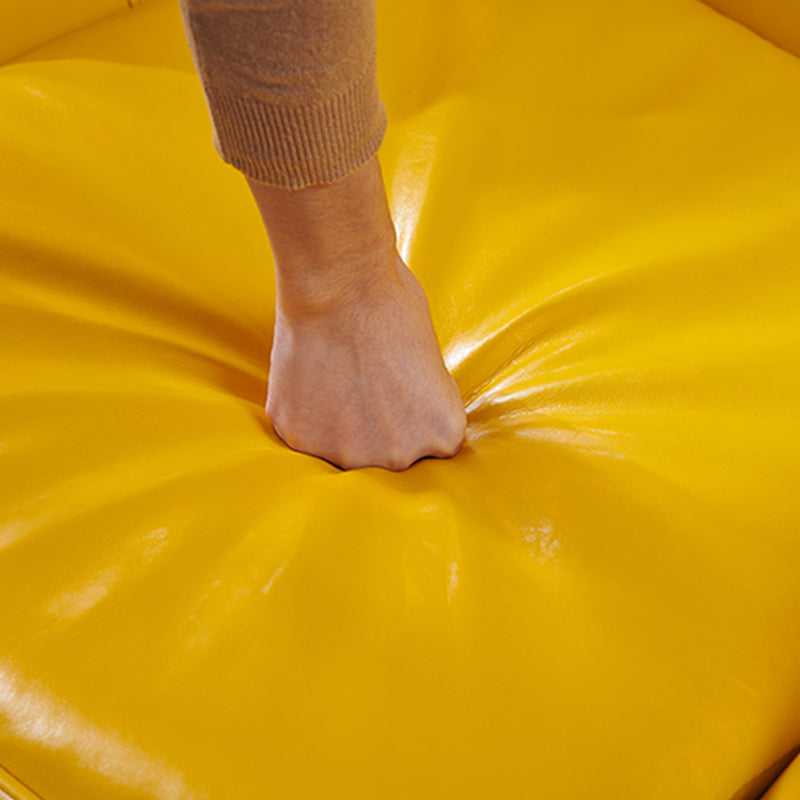 Mid-Century Modern Basic Four Leg Arm Chair Leather Accent Armchair for Living Room