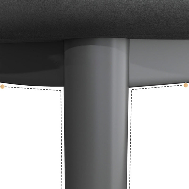 Mid-Century Modern Armless Side Chair Leather Basic Four Leg Side Chair for Bedroom