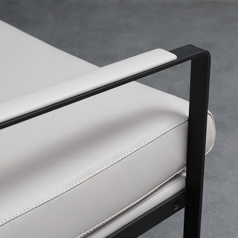 Mid-Century Modern Sled Arm Chair Faux Leather Accent Armchair for Living Room