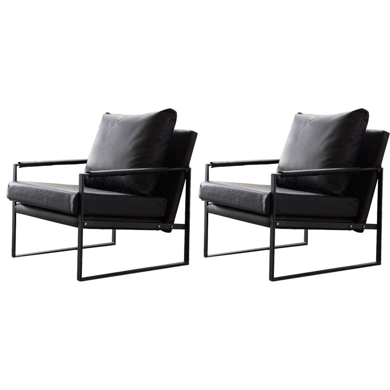 Mid-Century Modern Sled Arm Chair Faux Leather Accent Armchair for Living Room