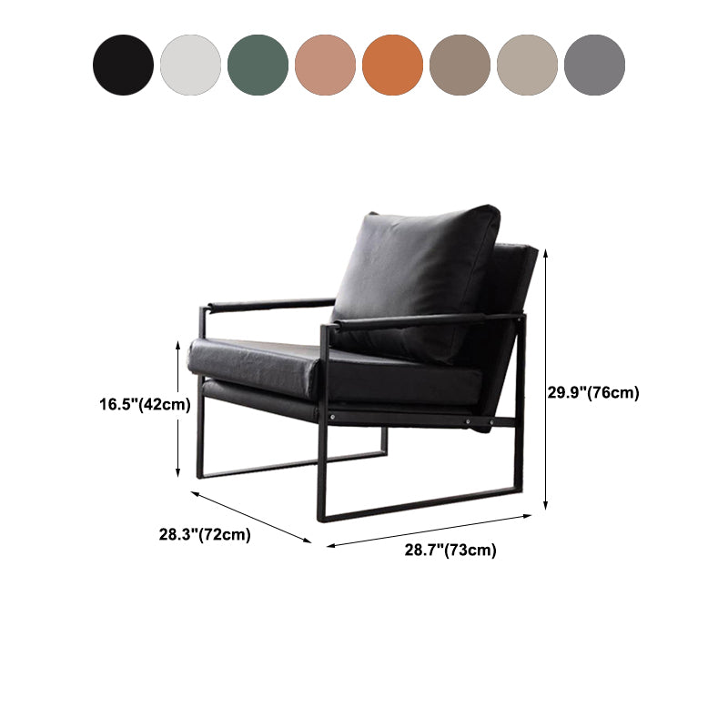 Mid-Century Modern Sled Arm Chair Faux Leather Accent Armchair for Living Room