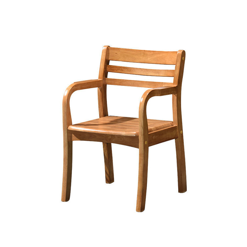 Mid-century Modern Style Rubber Wood Solid Wood Armrest Fixed Back ARM Chair