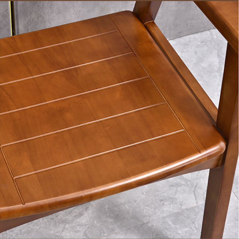 Mid-century Modern Style Rubber Wood Solid Wood Armrest Fixed Back ARM Chair