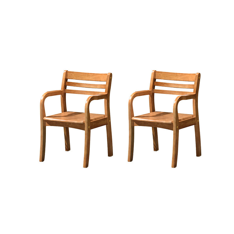 Mid-century Modern Style Rubber Wood Solid Wood Armrest Fixed Back ARM Chair