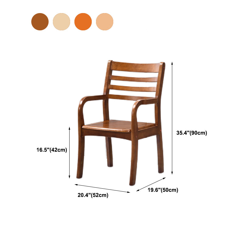 Mid-century Modern Style Rubber Wood Solid Wood Armrest Fixed Back ARM Chair