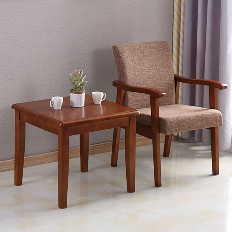 Mid-century Modern 21.25"Wide Linen Blend Fixed Back Square Arm Chair