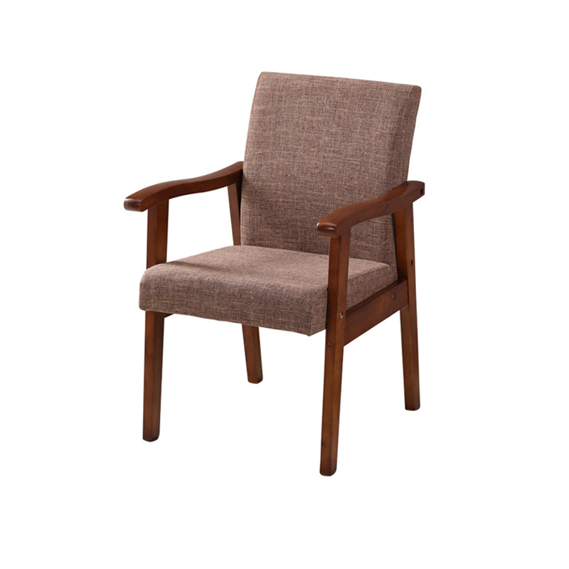 Mid-century Modern 21.25"Wide Linen Blend Fixed Back Square Arm Chair