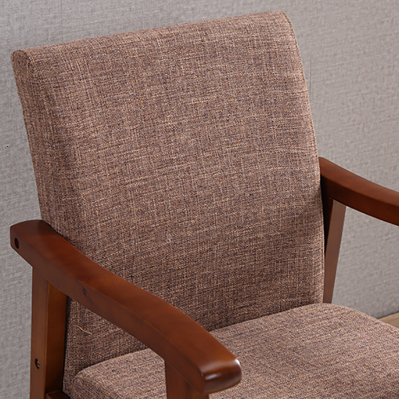 Mid-century Modern 21.25"Wide Linen Blend Fixed Back Square Arm Chair