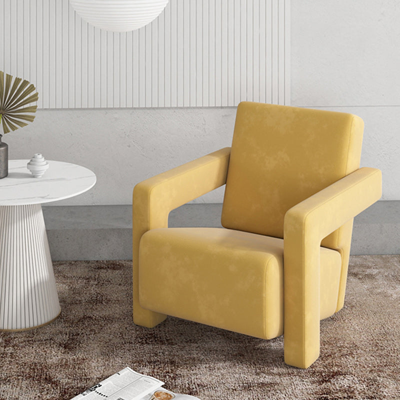 Contemporary 27.56"Wide Velvet Fixed Back Sponge Square Arm Chair