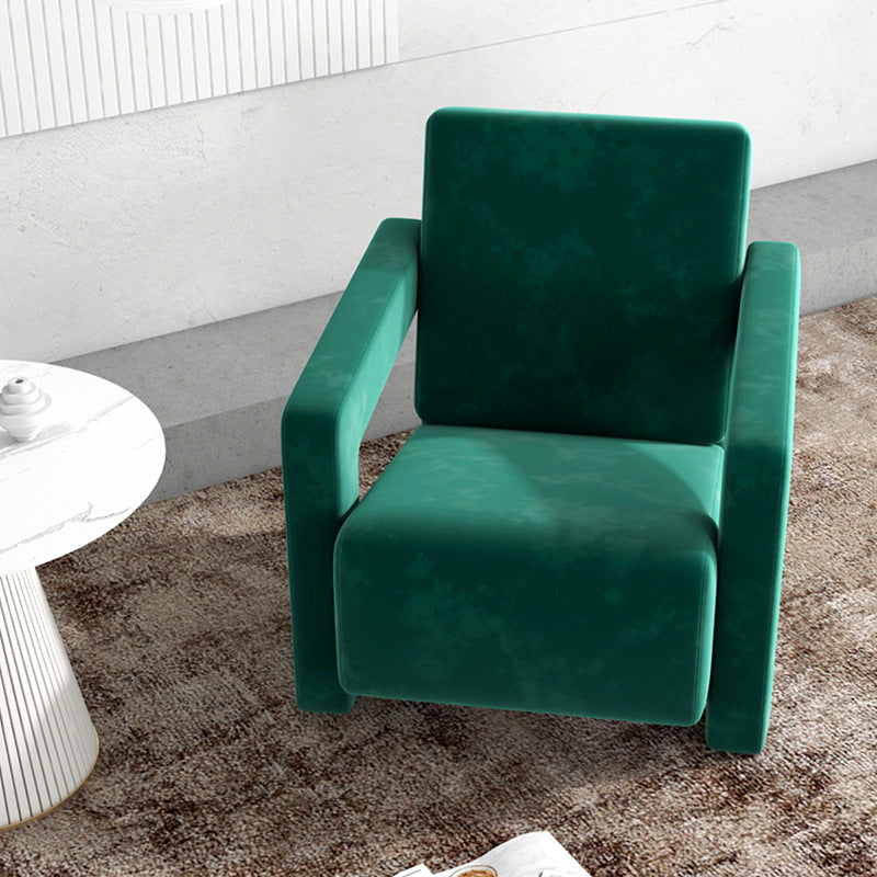 Contemporary 27.56"Wide Velvet Fixed Back Sponge Square Arm Chair
